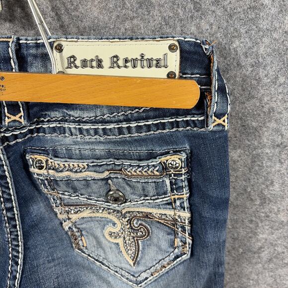 Rock Revival Distressed Women’s Sundee Mid-rise Ankle Skinny Jeans Size 27 - Picture 9 of 11